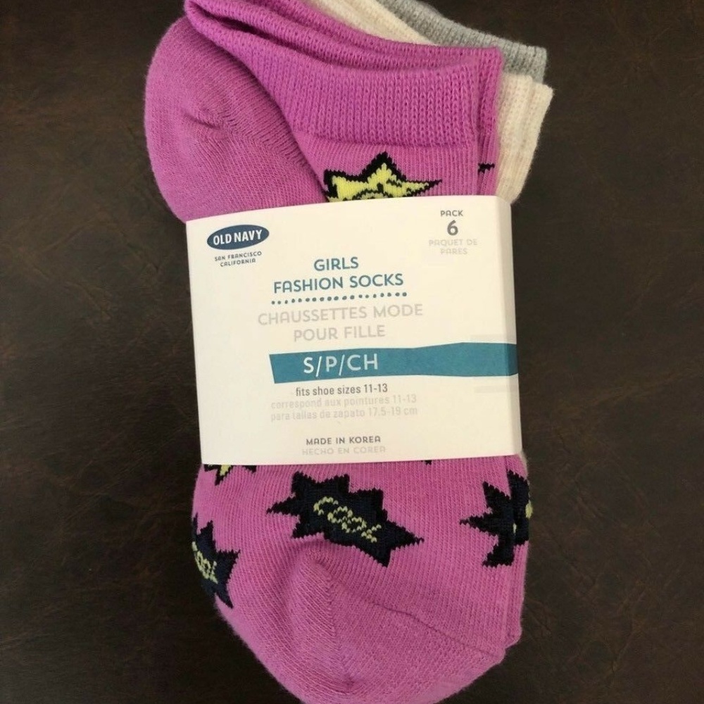 Old Navy Ankle Socks 6-Pack for Girls Fashion New - Picture 3 of 4